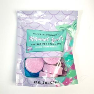 ONYX BATHHOUSE Mermaid Goals Shower Steamers 6 pc Set with Mesh Bag